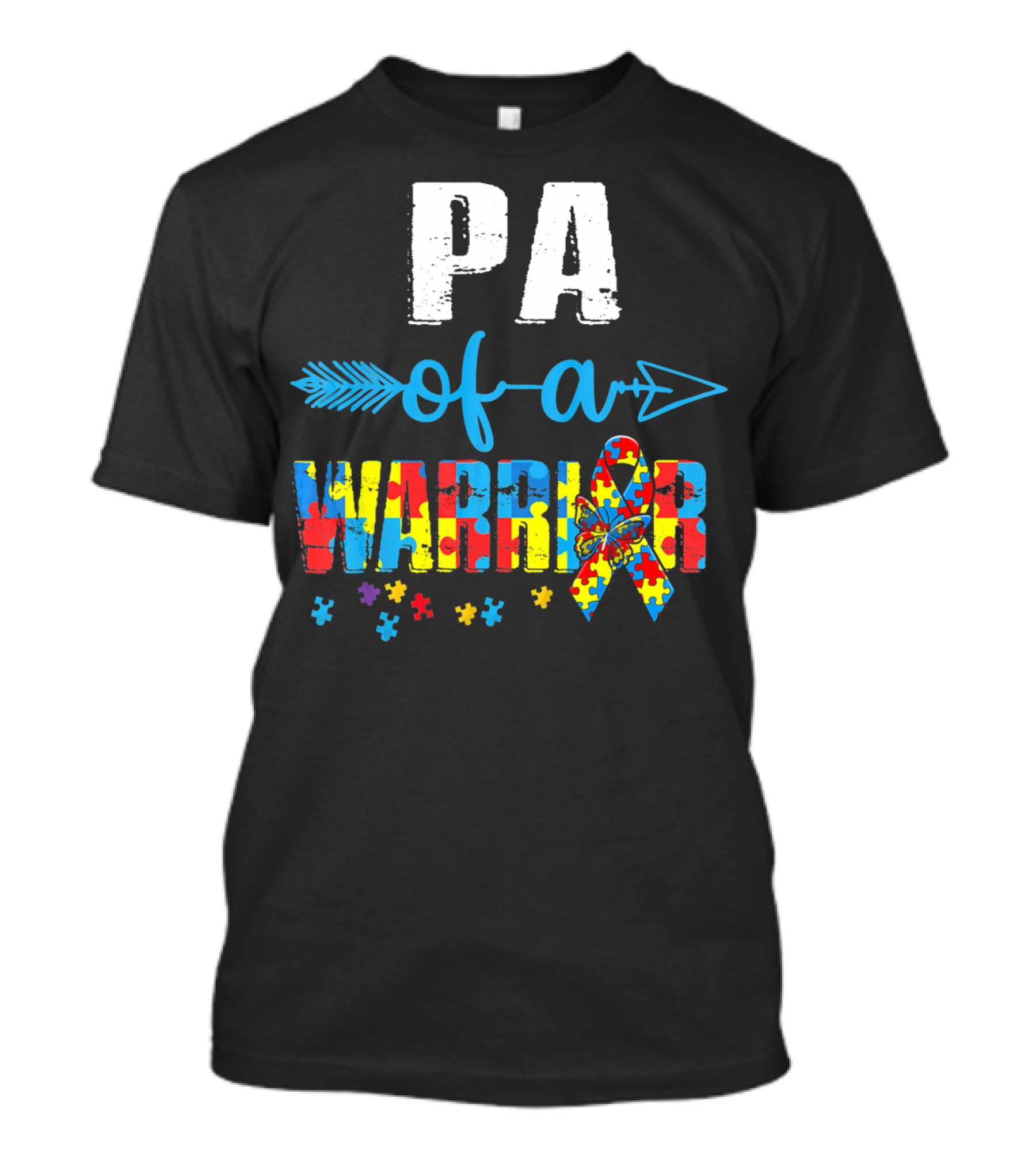 Pa Of A Warrior Autism Awareness Puzzle T-Shirt