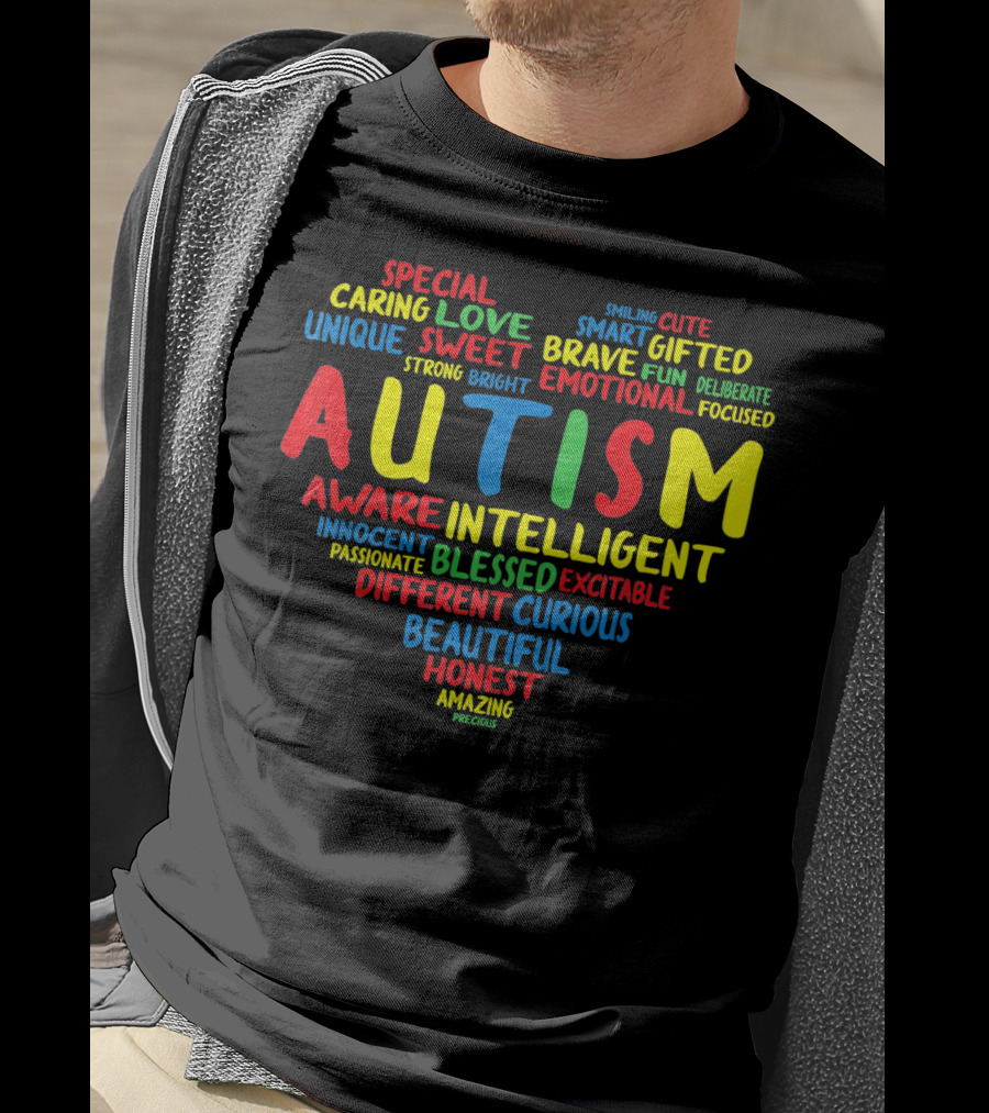 Autism Heart Intelligent Emotional Honest Caring Brave Unique Special T-Shirt