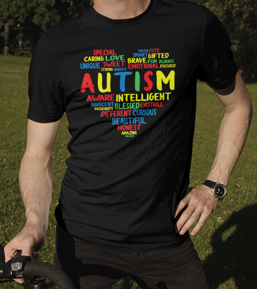 Autism Heart Intelligent Emotional Honest Caring Brave Unique Special T-Shirt