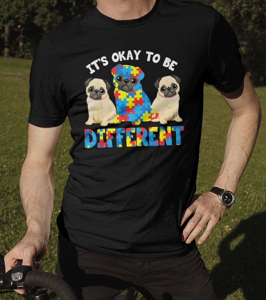 It's Okay To Be Different Pug Lover Autism T-Shirt