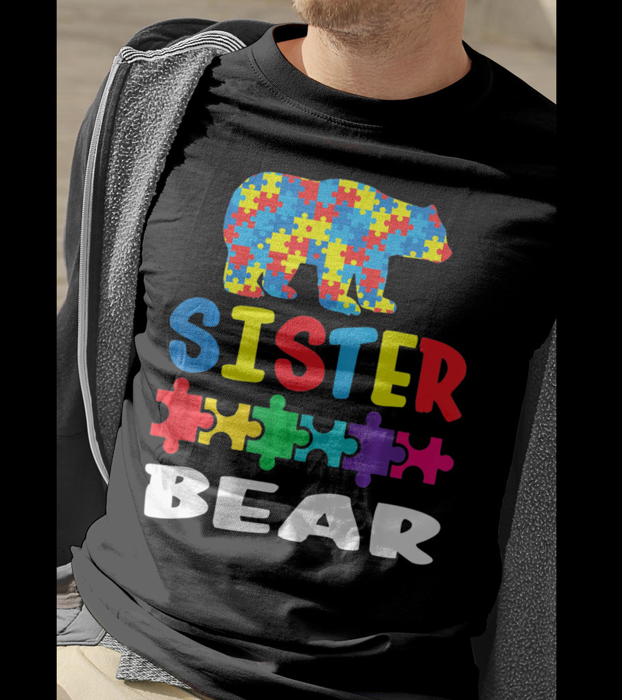 Sister Bear Puzzle Autism Kid T-Shirt