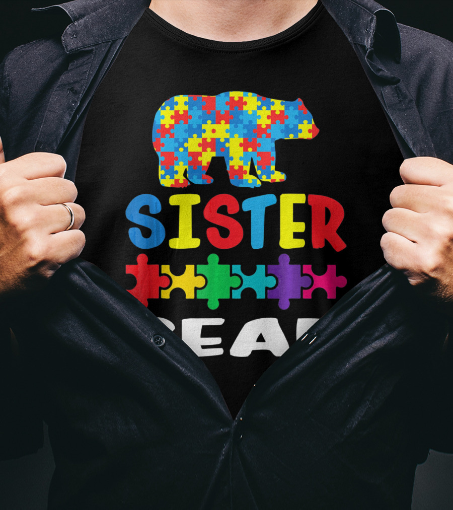 Sister Bear Puzzle Autism Kid T-Shirt