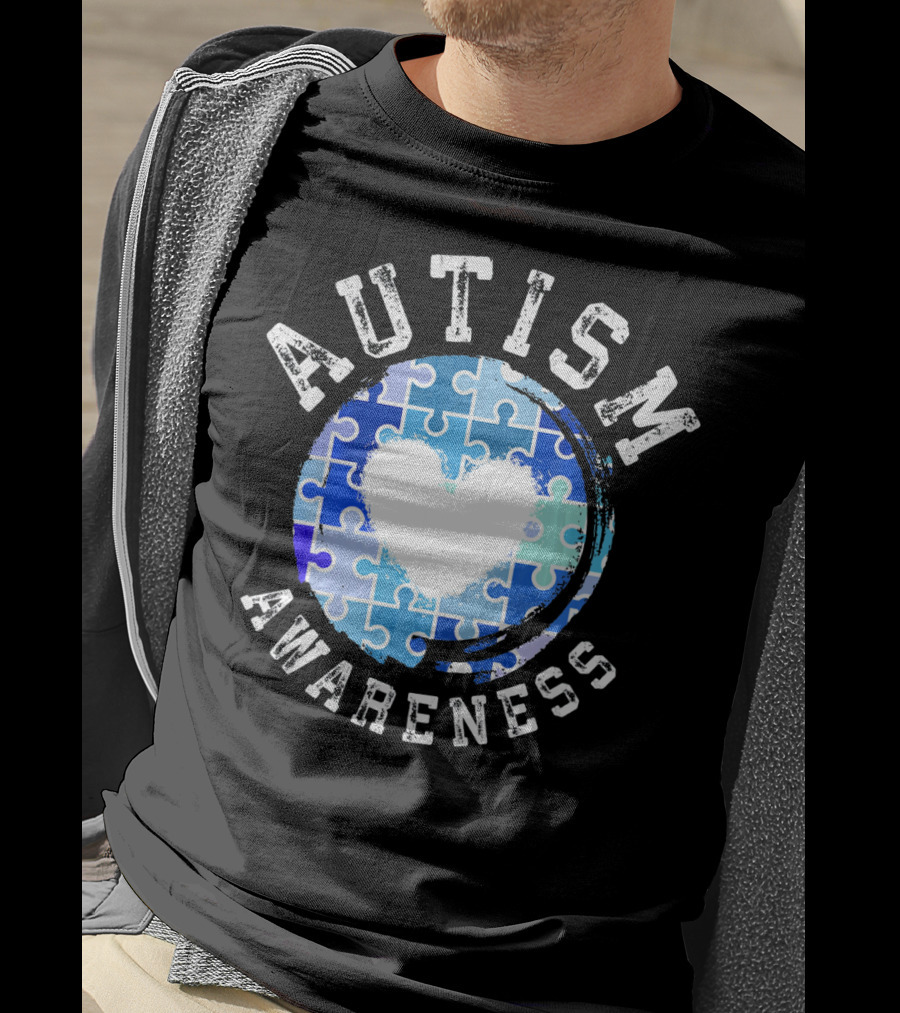 Autism Awareness Heart Puzzle T-Shirt