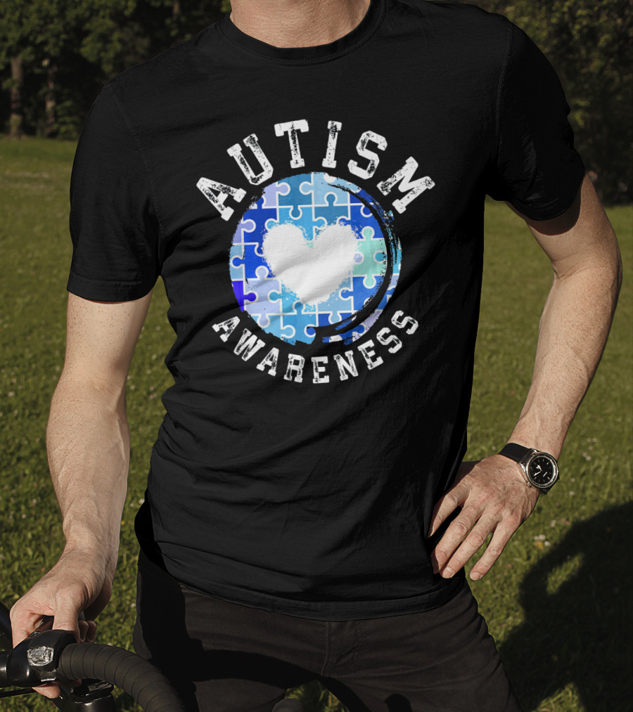 Autism Awareness Heart Puzzle T-Shirt