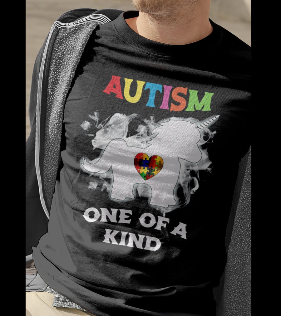 Autism One Of A Kind Unicorn Puzzle Heart T-Shirt