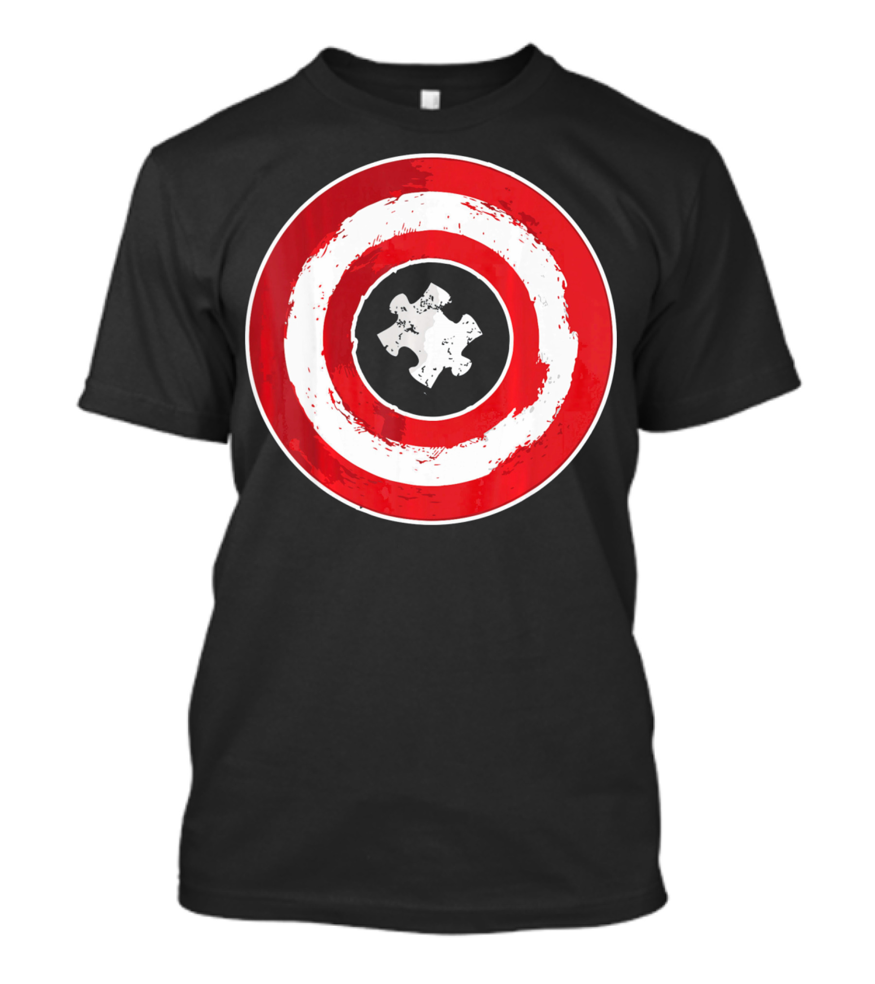 Autism Awareness Day Superhero Puzzle Piece Shield T-Shirt