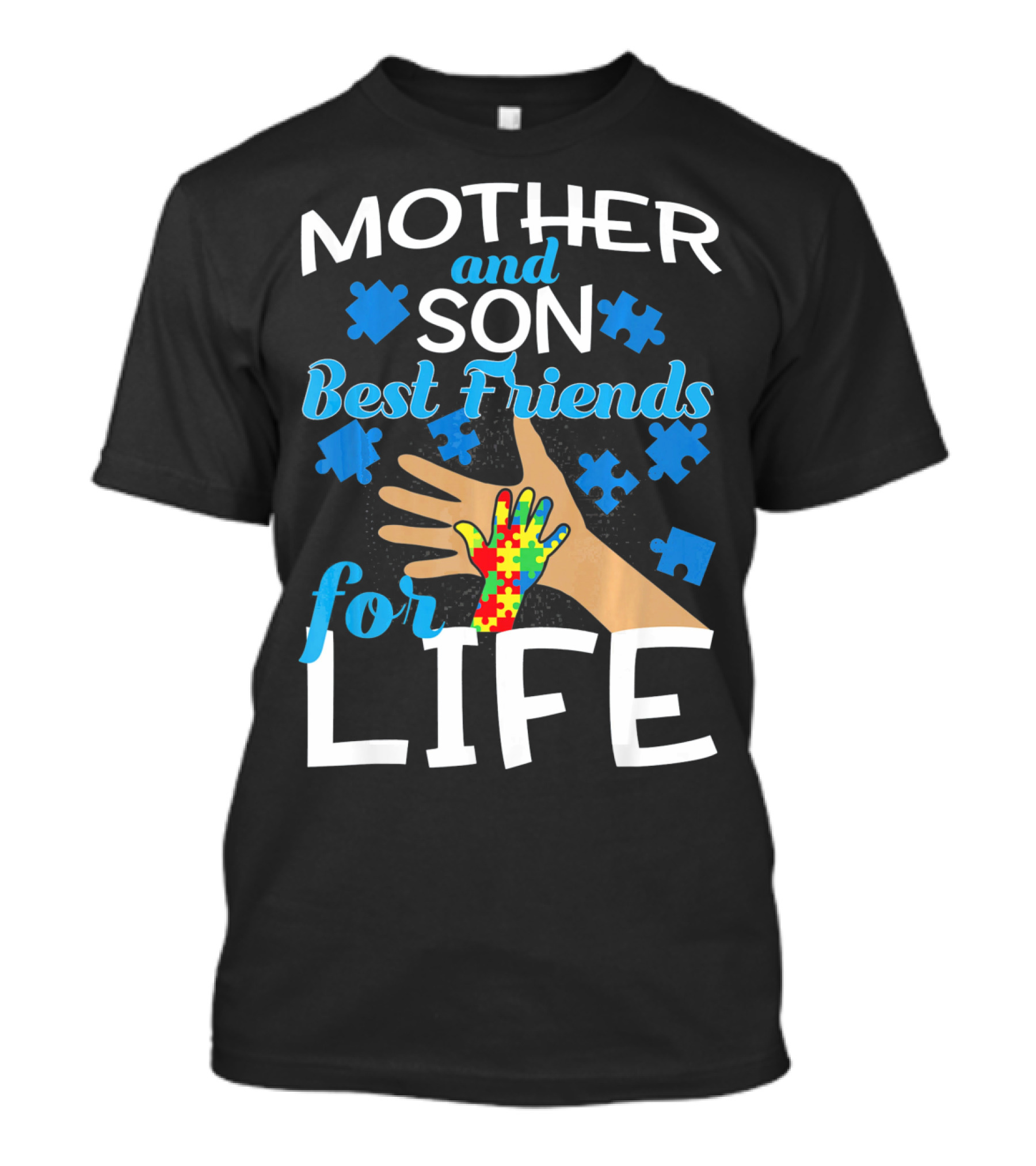 Mother And Son Best Friends For Life Autism Awareness Puzzle Piece T-Shirt