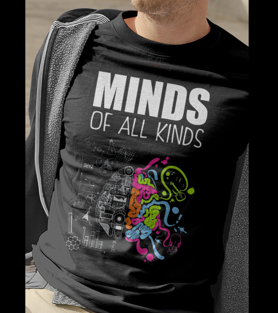 Minds Of All Kinds Neurodiversity Brain ADHD Autism T-Shirt