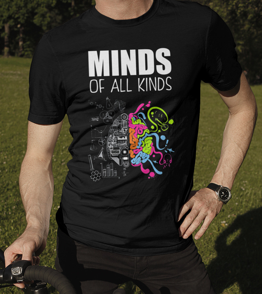 Minds Of All Kinds Neurodiversity Brain ADHD Autism T-Shirt