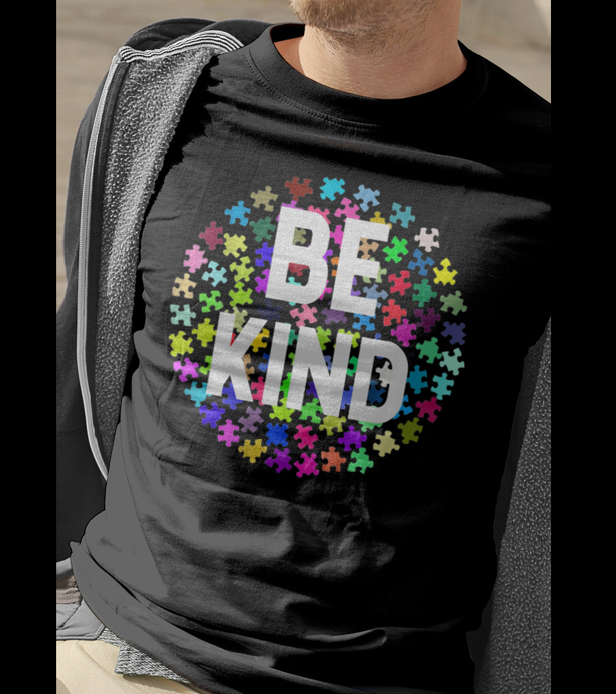 Be Kind Puzzle Pieces Autism Awareness T-Shirt
