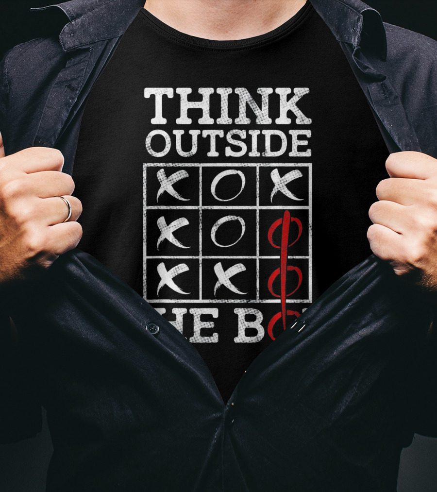 Think Outside The Box Tic Tac Toe Autism Awareness T-Shirt