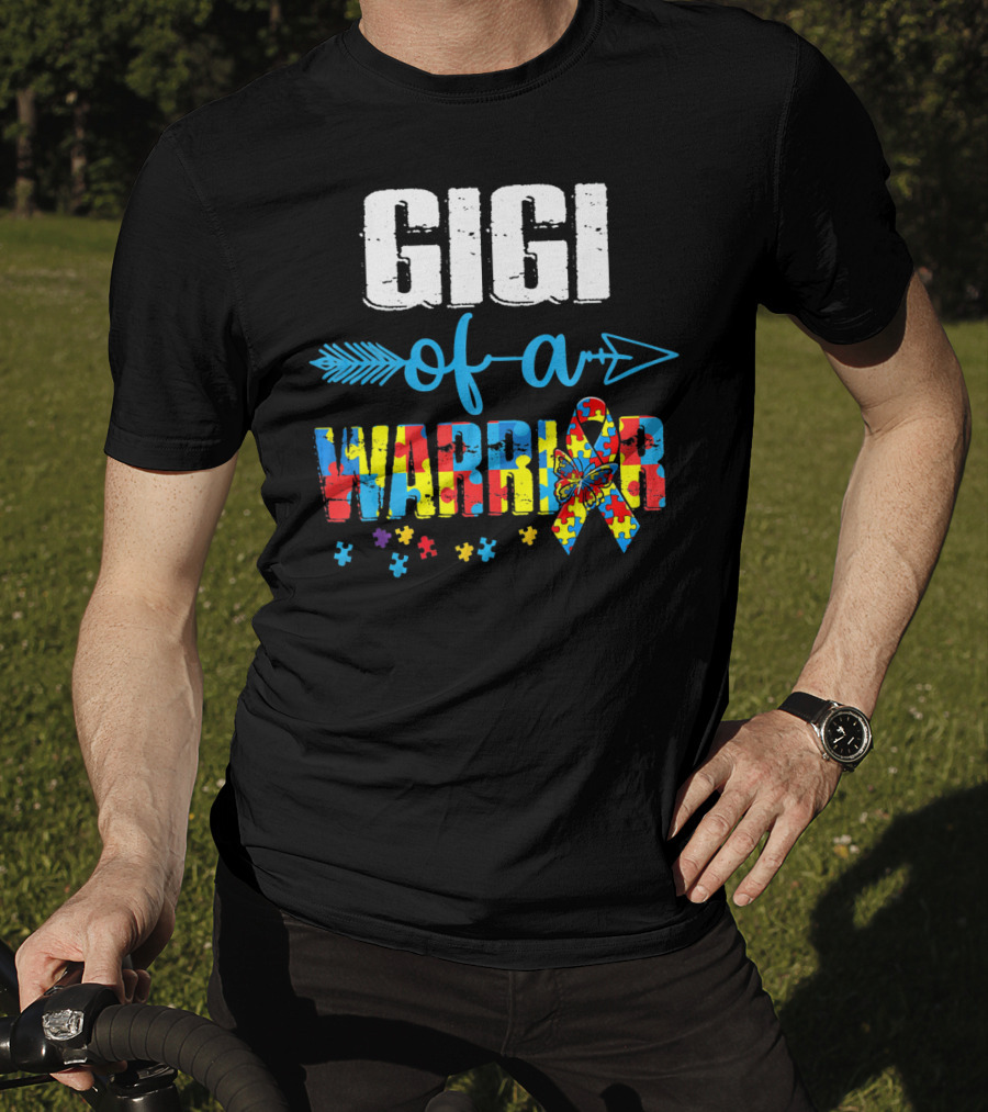 Gigi Of A Warrior Autism Awareness Puzzle T-Shirt