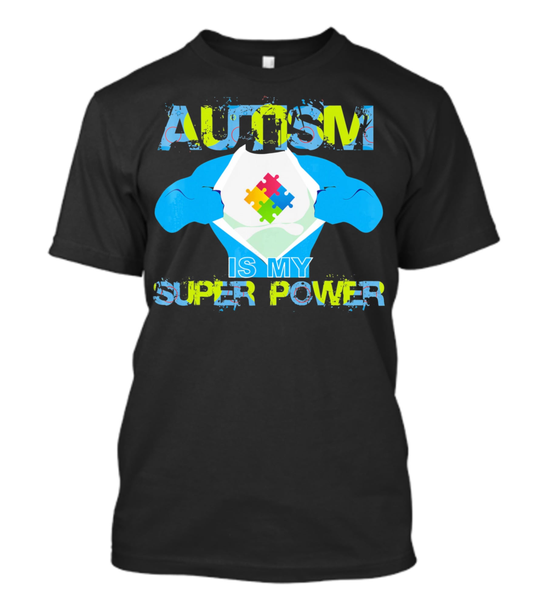 Autism Is My Super Power Puzzle Piece Autism Awareness T-Shirt
