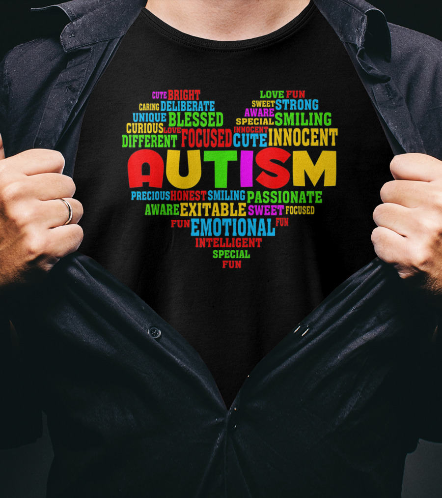 Autism Awareness Heart Emotional Focused Innocent Unique Blessed T-Shirt