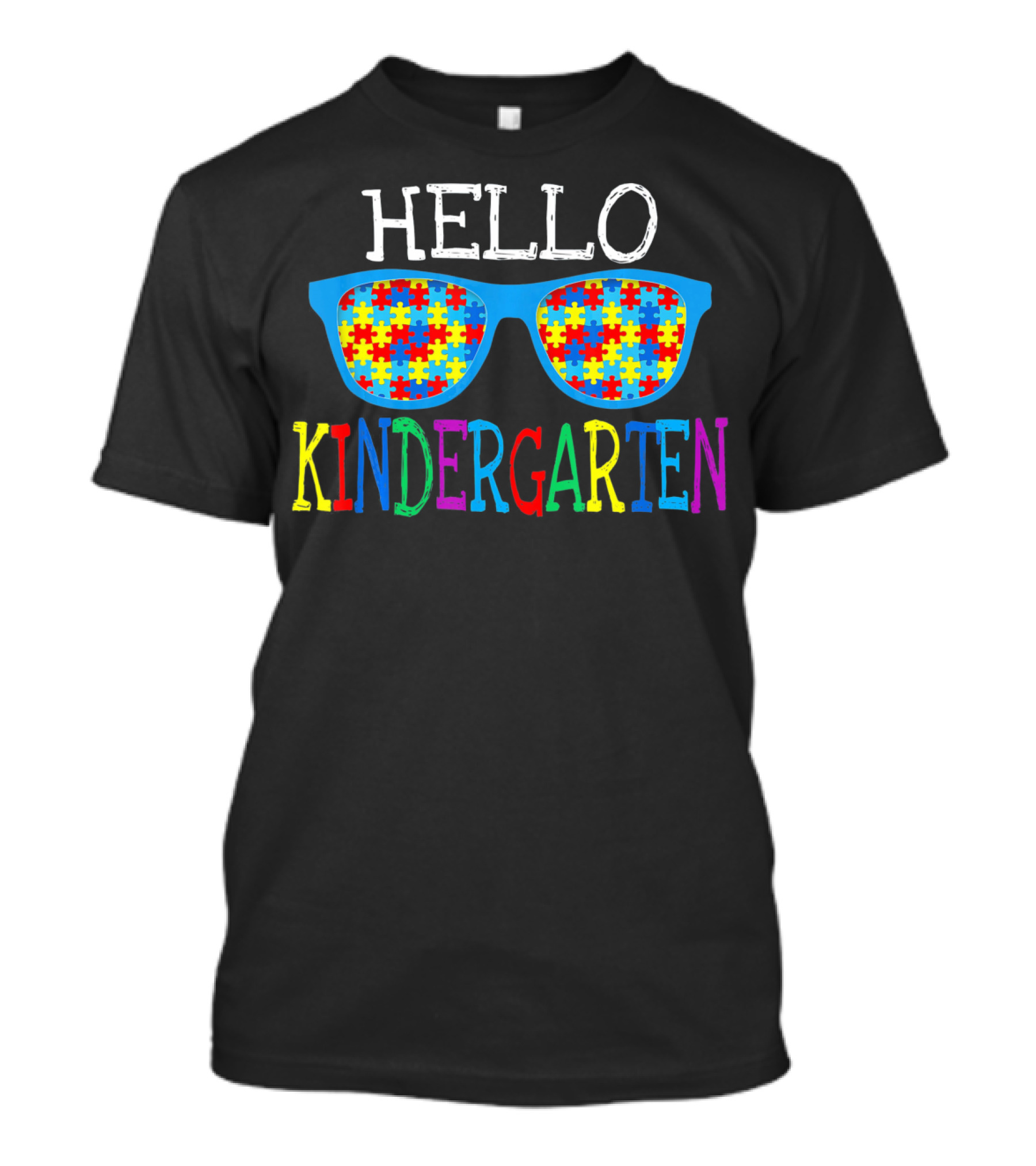 Hello Kindergarten Puzzle Sunglasses First Day Back T-Shirt