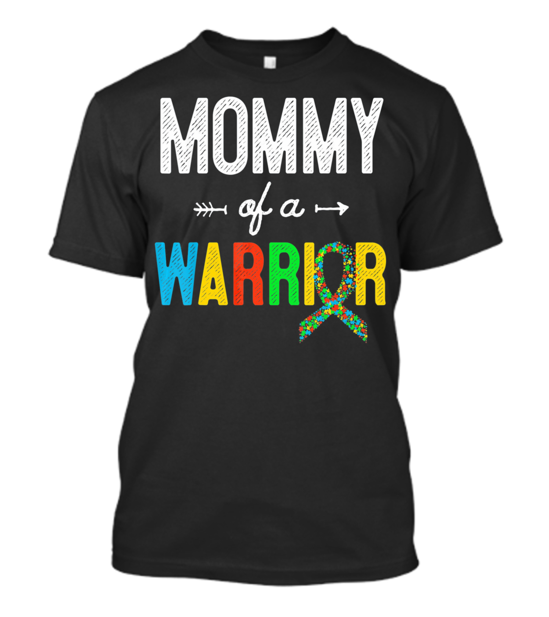 Mommy Of A Warrior Autism Awareness Puzzle T-Shirt