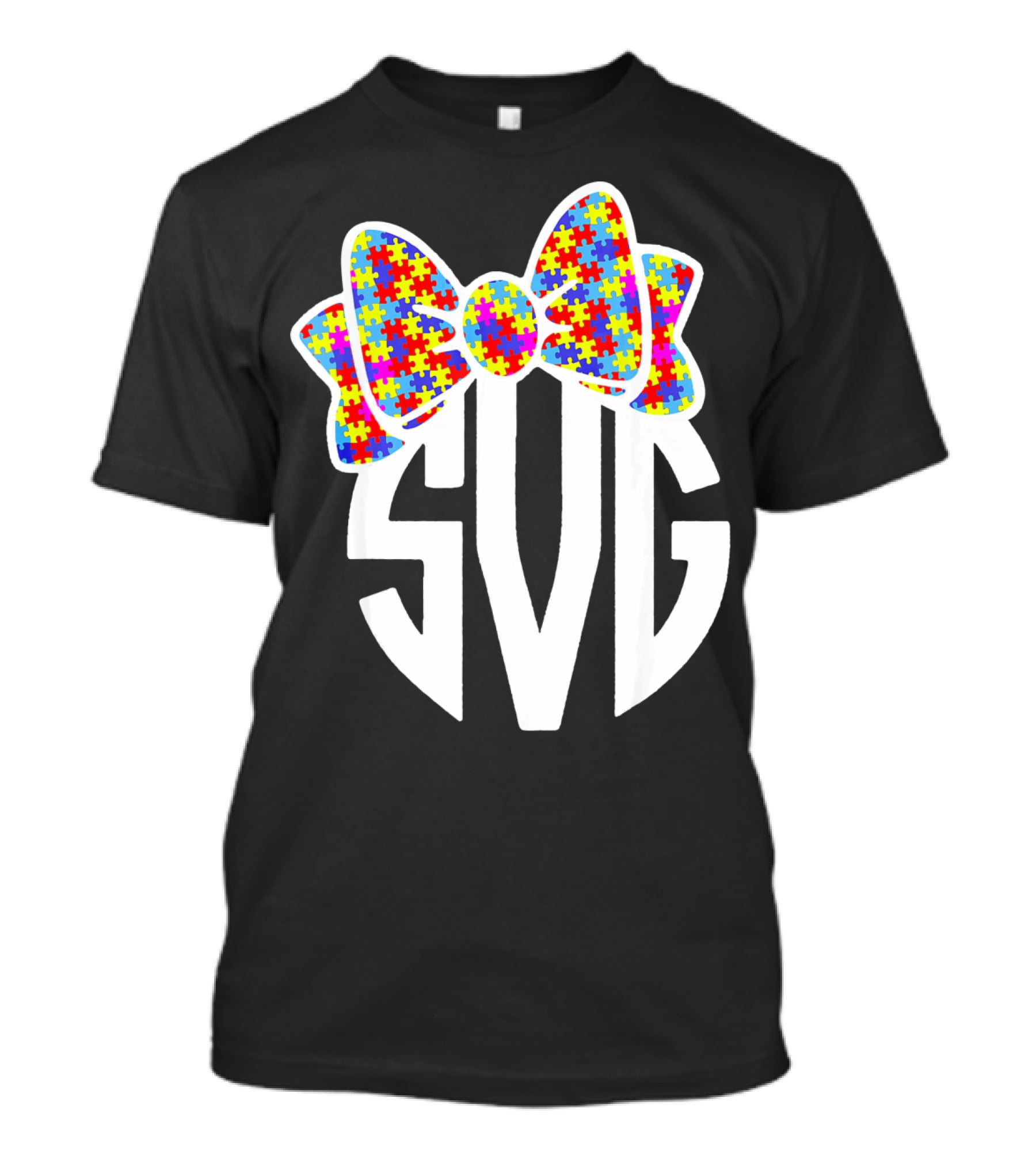 SVG Autism Awareness Puzzle Bow T-Shirt