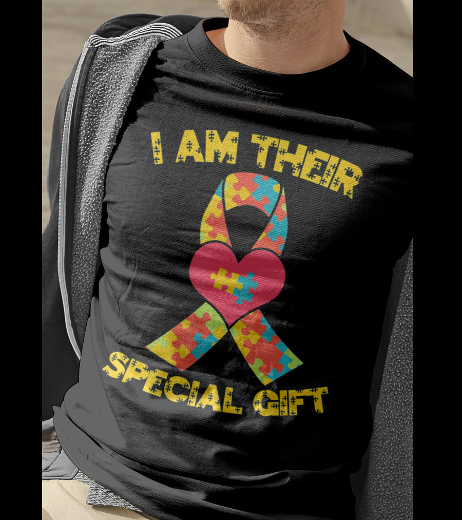 I Am Their Special Gift Autism Awareness Puzzle Ribbon Heart T-Shirt