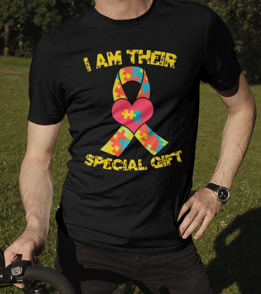 I Am Their Special Gift Autism Awareness Puzzle Ribbon Heart T-Shirt
