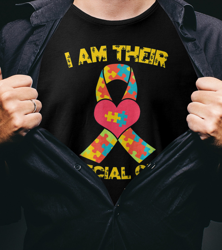 I Am Their Special Gift Autism Awareness Puzzle Ribbon Heart T-Shirt