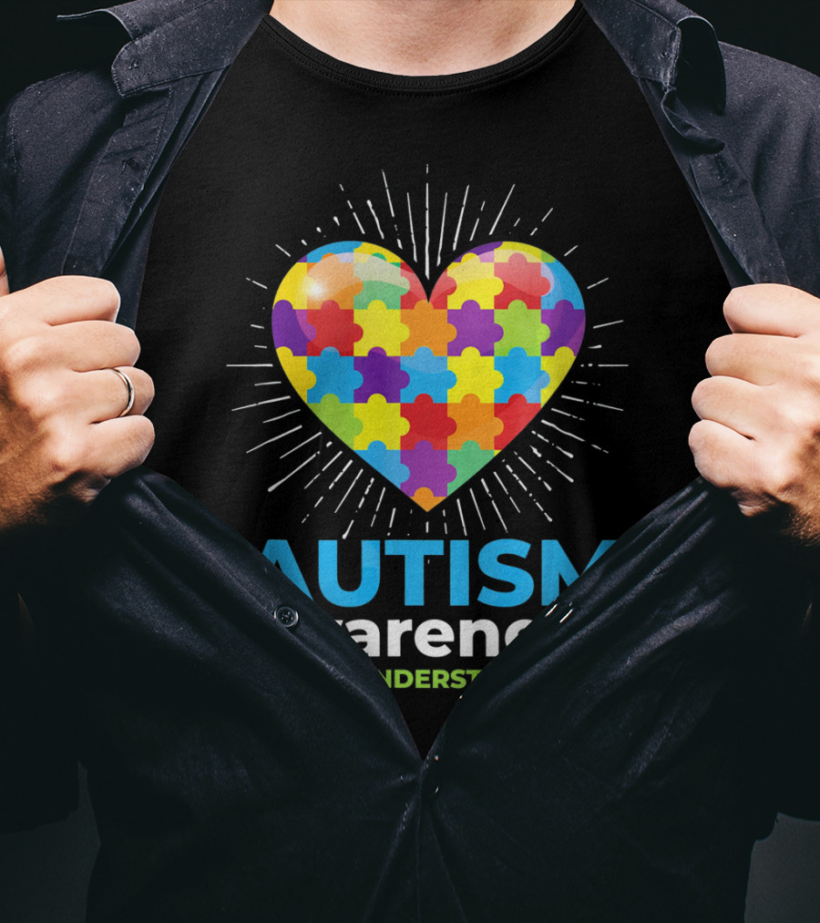 Autism Awareness Day Heart Puzzle Accept Understand Love T-Shirt