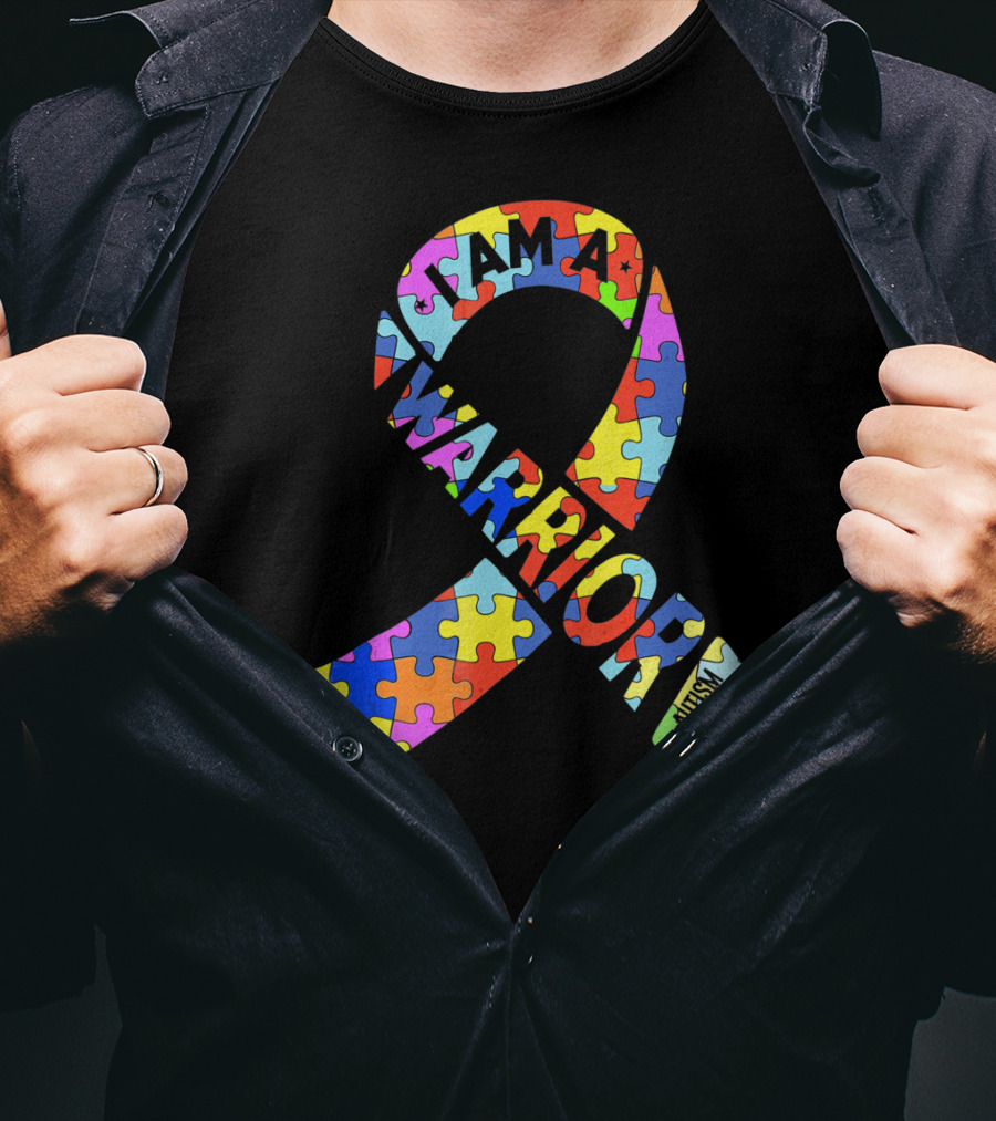 I Am A Warrior Autism Awareness Puzzle T-Shirt