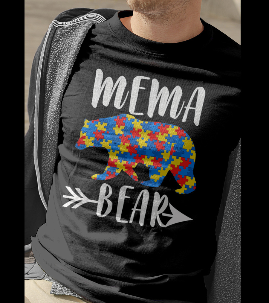 Mema Bear Autism Awareness Puzzle T-Shirt