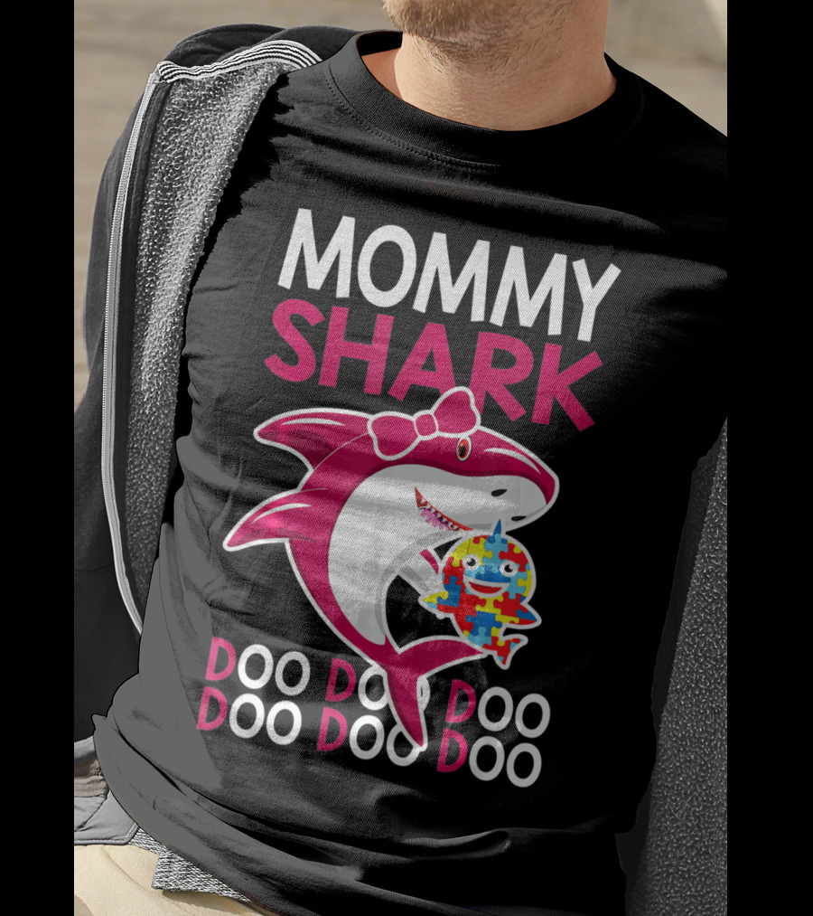 Mommy Shark Autism Awareness Doo Doo Doo T-Shirt