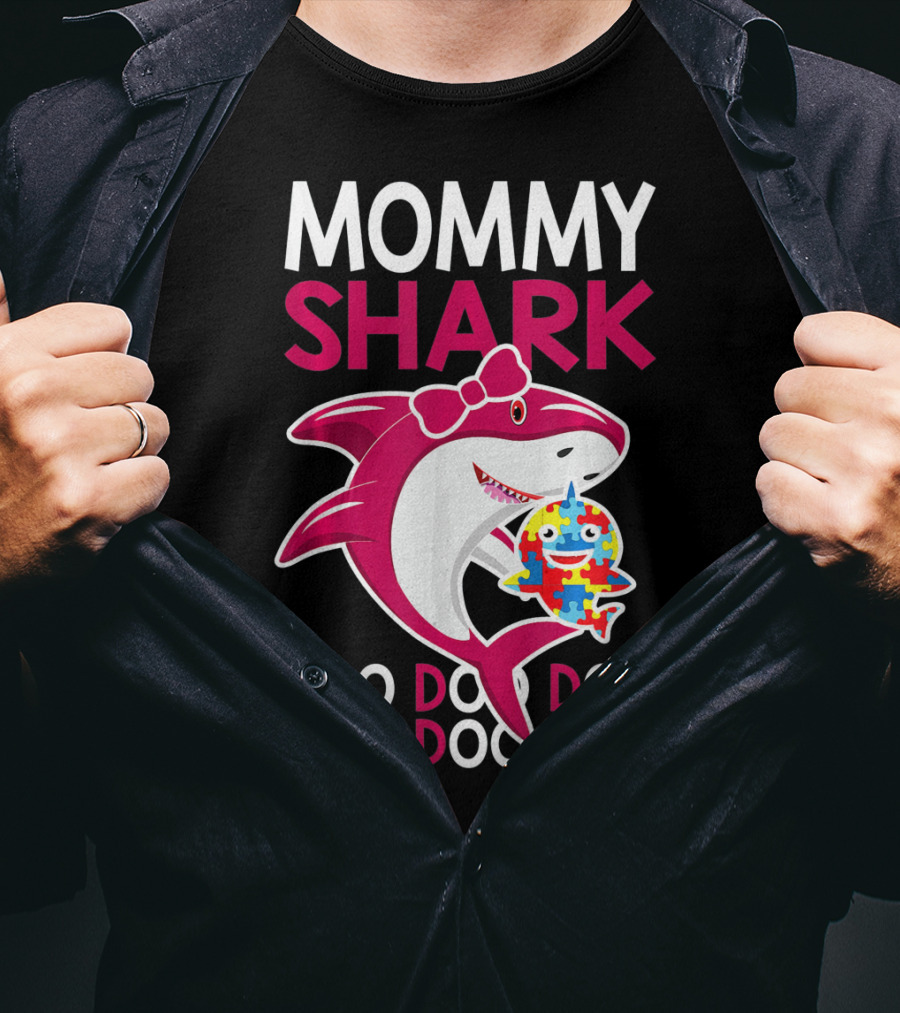 Mommy Shark Autism Awareness Doo Doo Doo T-Shirt
