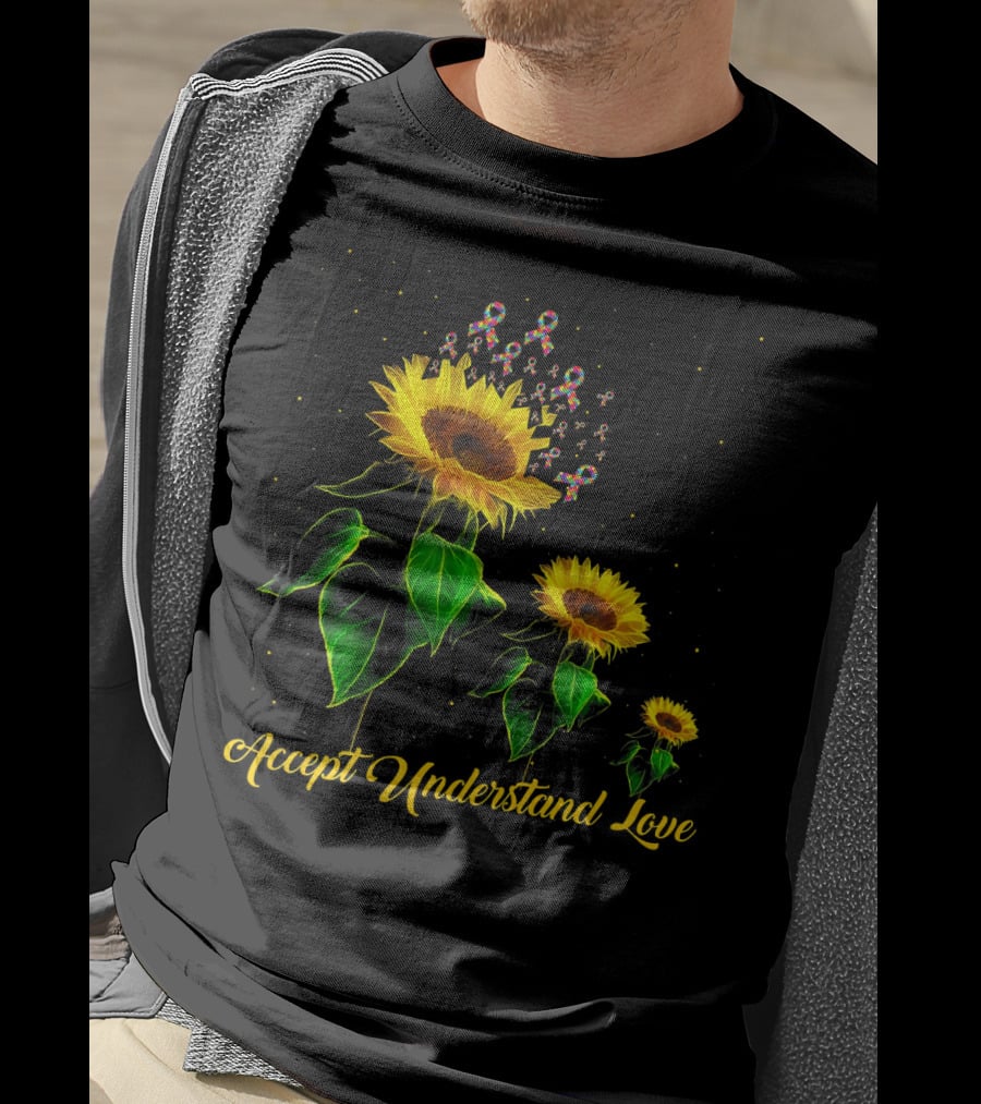 Accept Understand Love Sunflower Autism T-Shirt