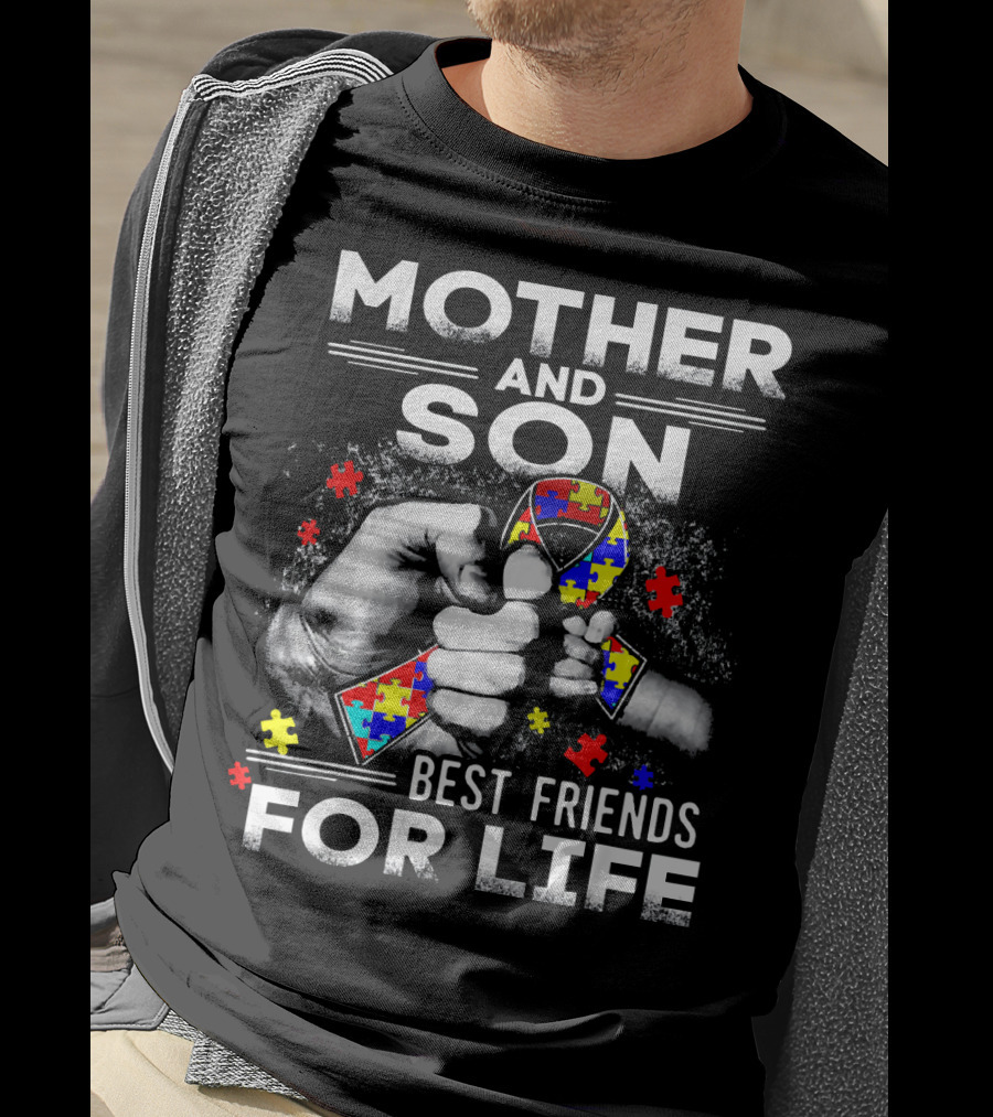 Mother And Son Best Friends For Life Autism Awareness T-Shirt