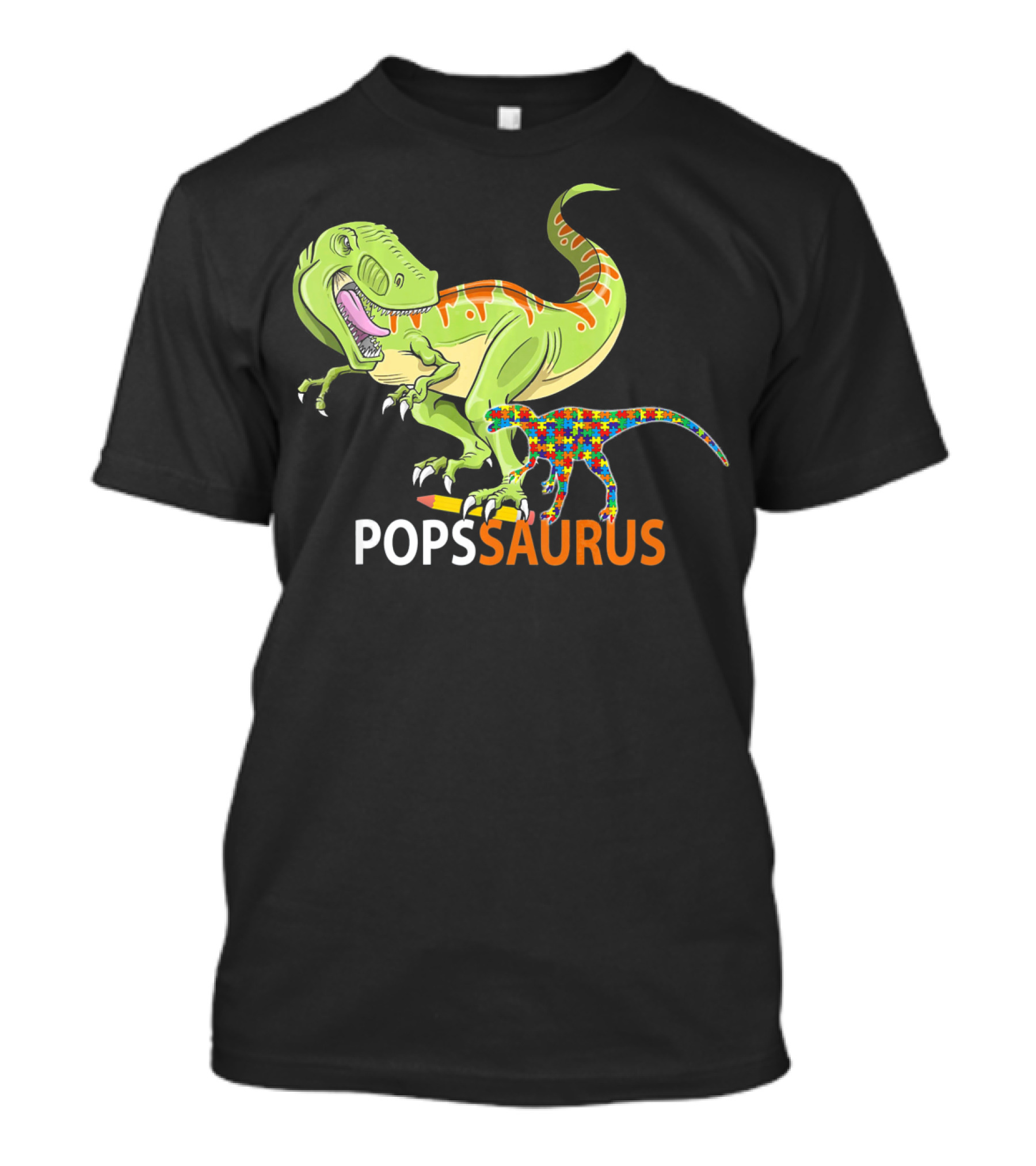 POPS Saurus Auntsaurus Autism Dinosaur Puzzle T-Shirt