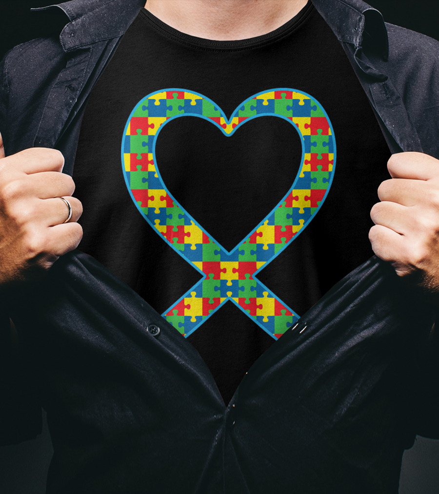 Autism ASD Aspergers Puzzle Heart T-Shirt