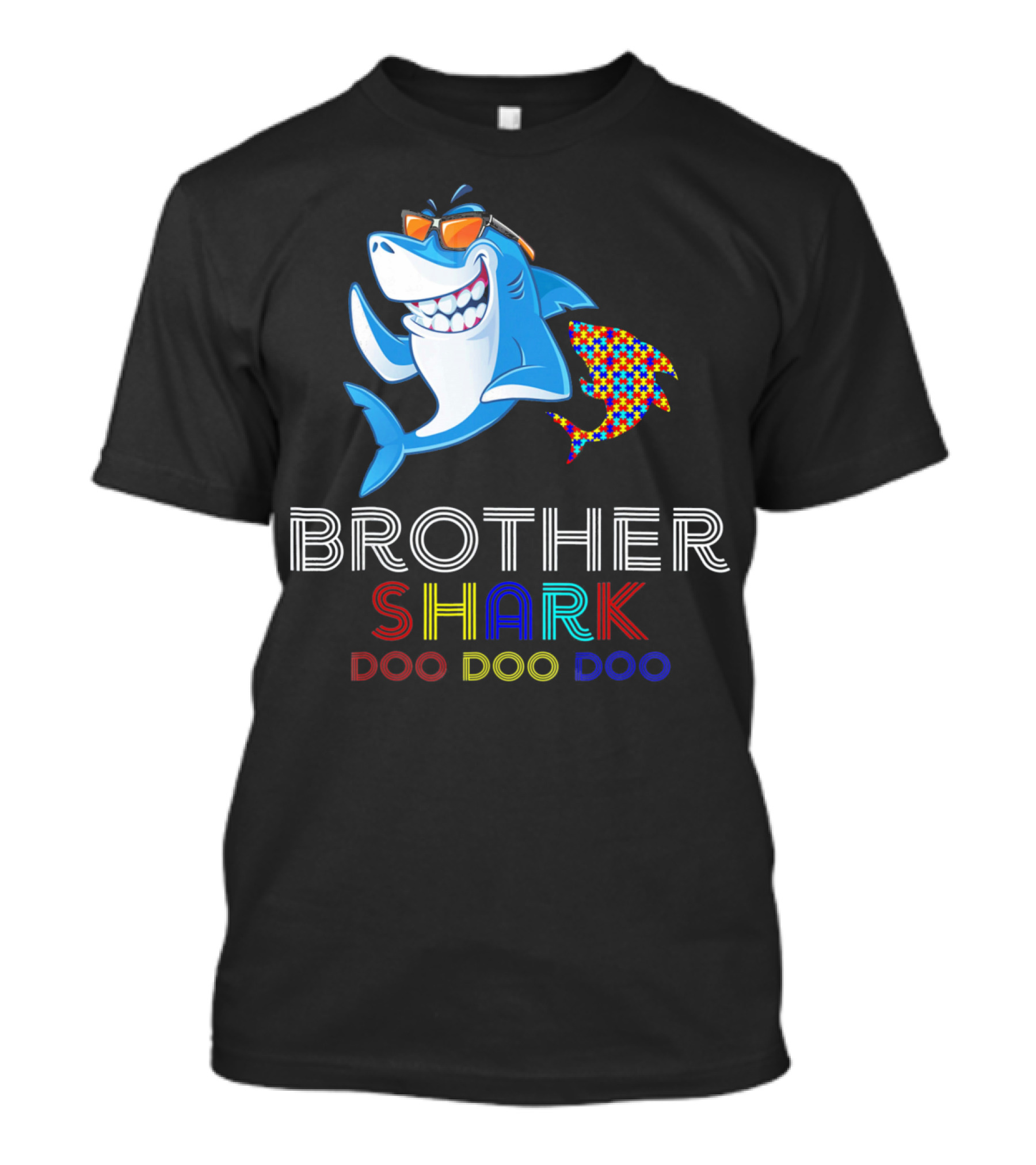 Brother Shark Doo Doo Doo Autism Awareness T-Shirt