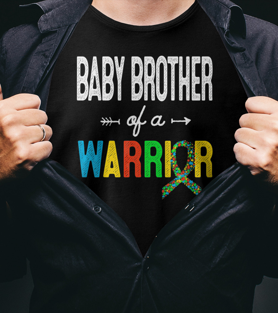 Baby Brother Of A Warrior Autism Awareness T-Shirt