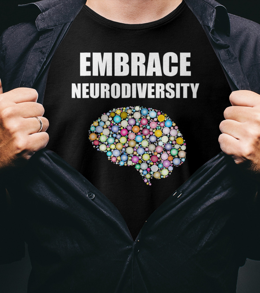 EMBRACE NEURODIVERSITY Colorful Brain Bubbles Design For ASD T-Shirt