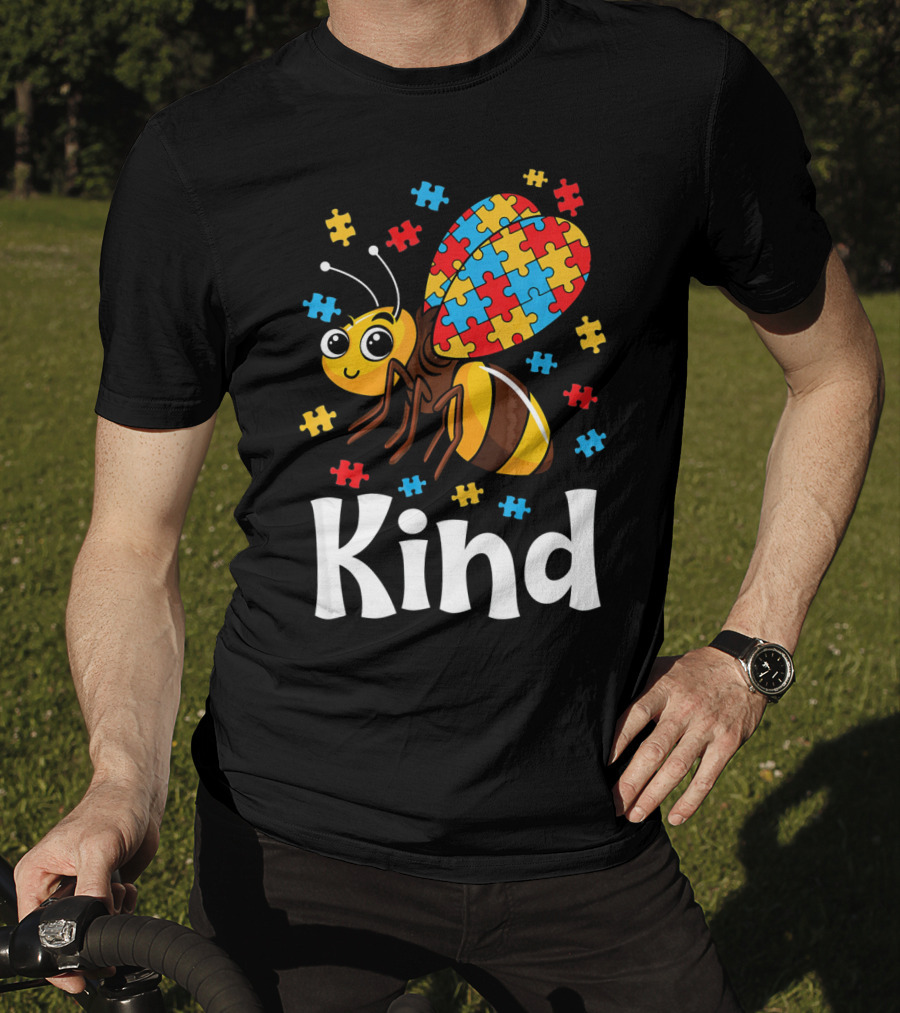 Puzzle Bee Kind Autism Awareness Beekind T-Shirt