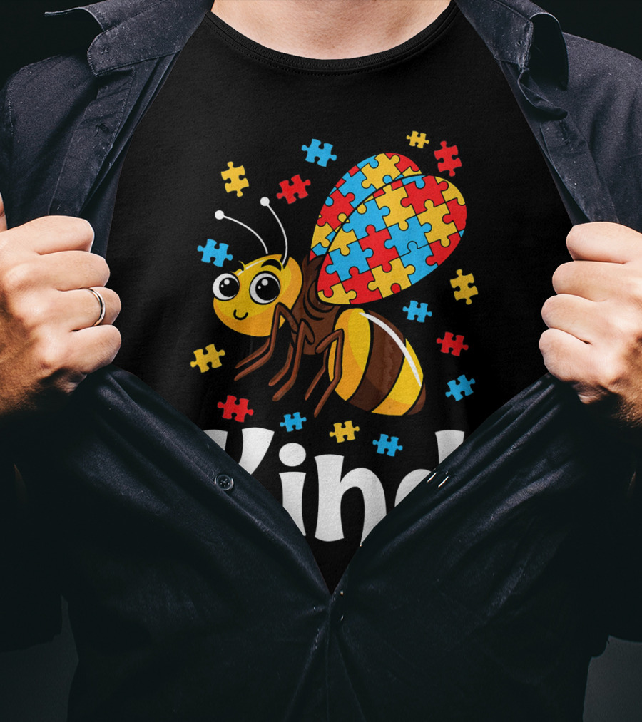 Puzzle Bee Kind Autism Awareness Beekind T-Shirt