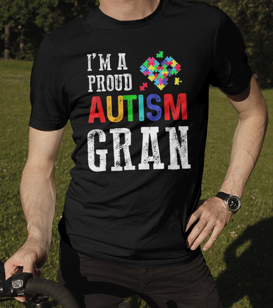 I'm A Proud Autism Gran Colorful Puzzle Pieces T-Shirt