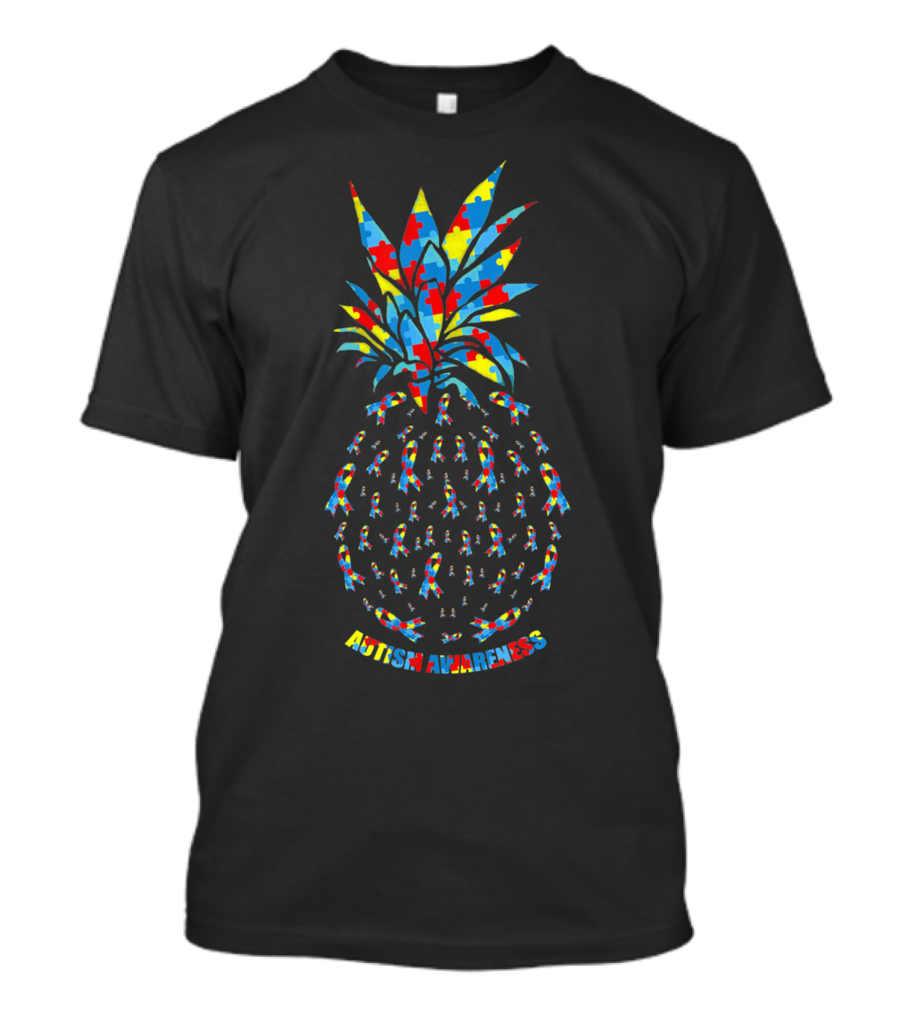 Autism Awareness Puzzle Piece Pineapple T-Shirt