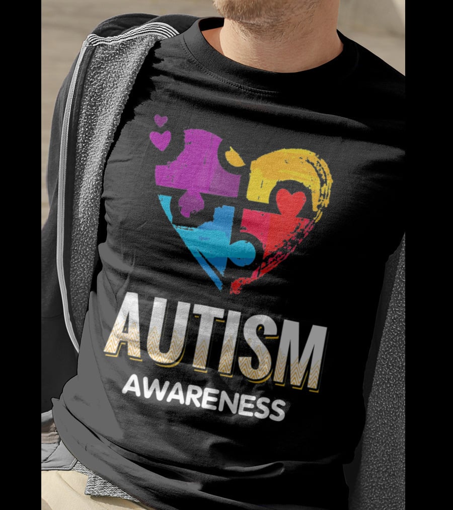 Autism Awareness Love Puzzle Heart T-Shirt