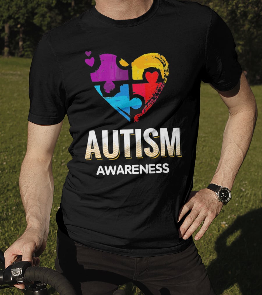 Autism Awareness Love Puzzle Heart T-Shirt