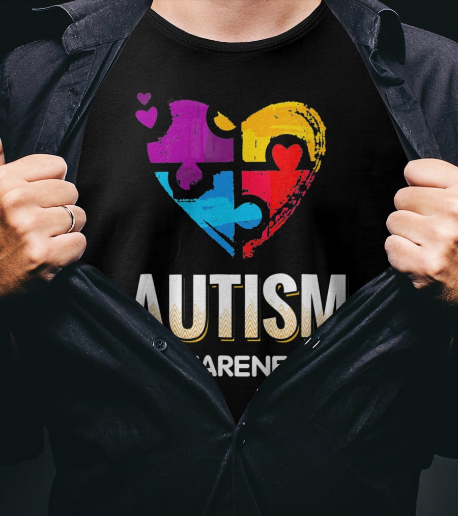 Autism Awareness Love Puzzle Heart T-Shirt