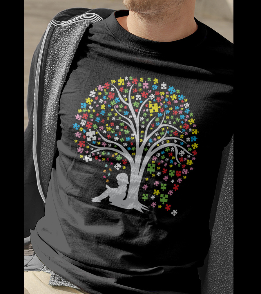 Autism Tree Puzzle Multicolor T-Shirt