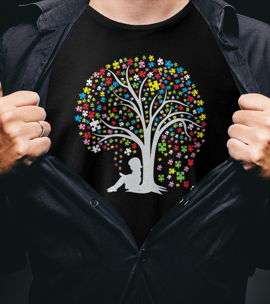 Autism Tree Puzzle Multicolor T-Shirt