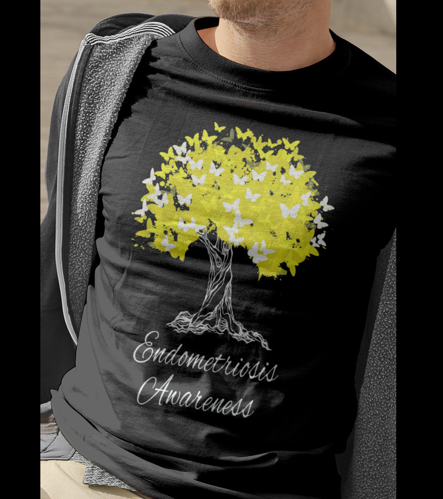 Endometriosis Awareness Butterfly Tree T-Shirt