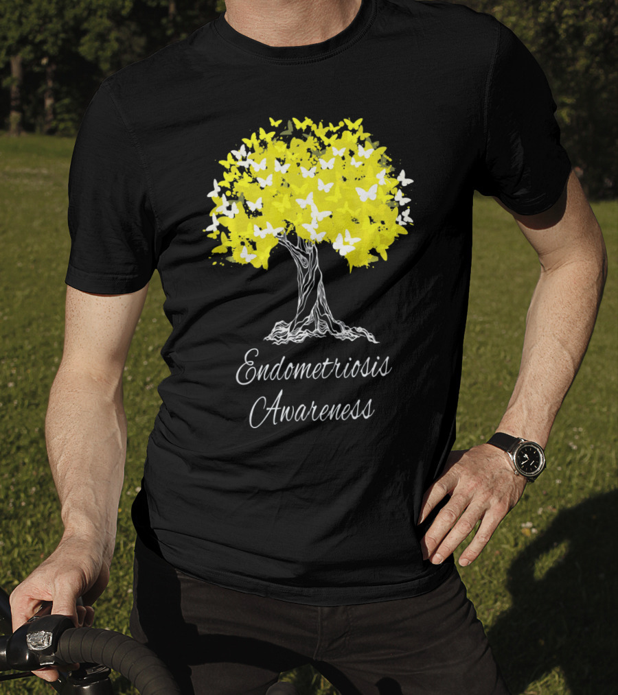 Endometriosis Awareness Butterfly Tree T-Shirt