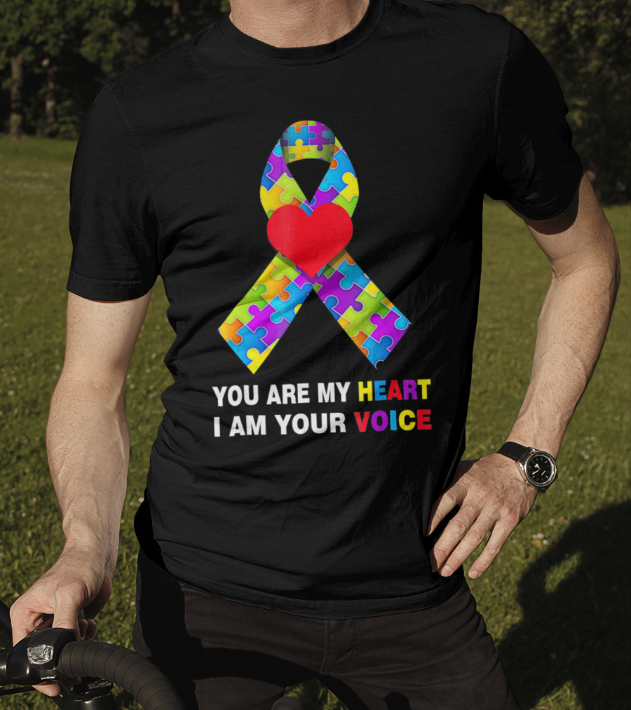 You Are My Heart Autism Awareness Puzzle Ribbon I Am Your Voice T-Shirt