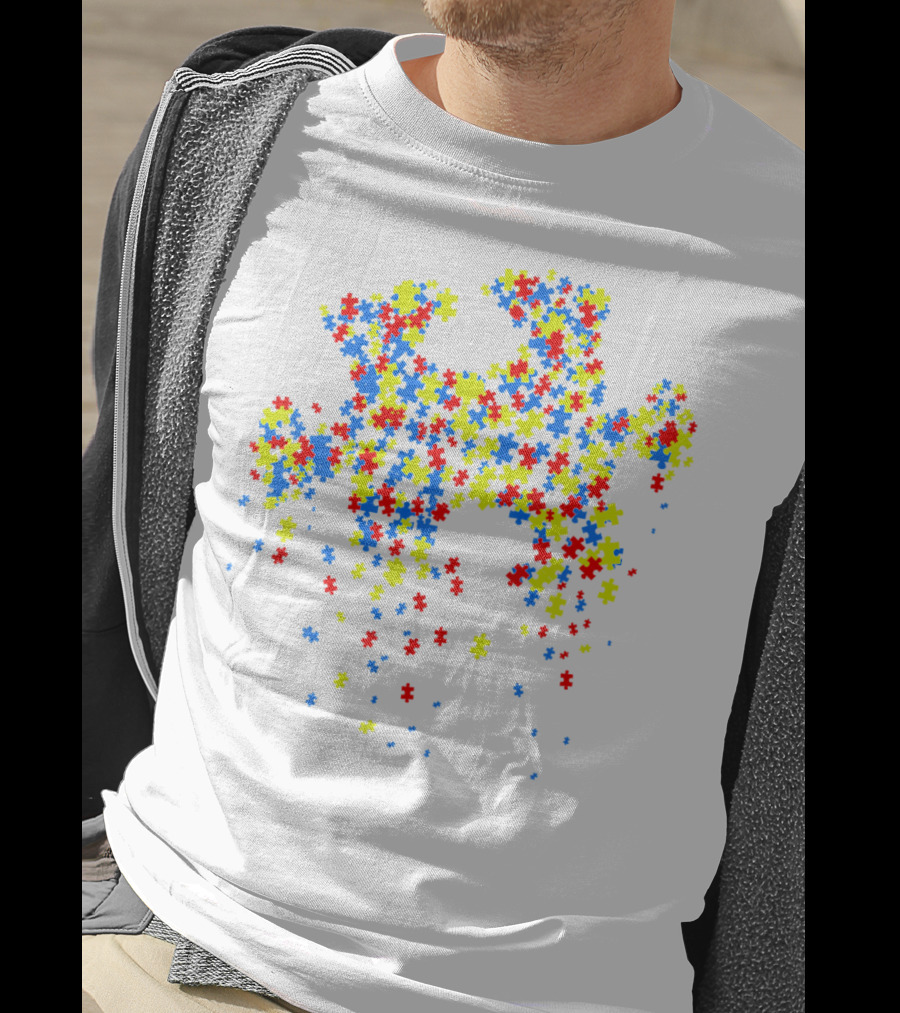 Puzzle Pieces Autism Awareness Day Colorful T-Shirt