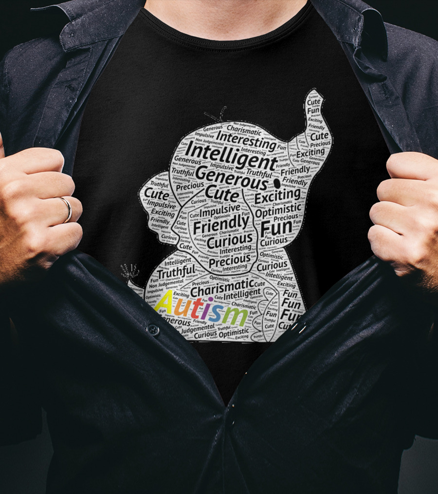 Autism Intelligent Generous Friendly Fun Elephant T-Shirt